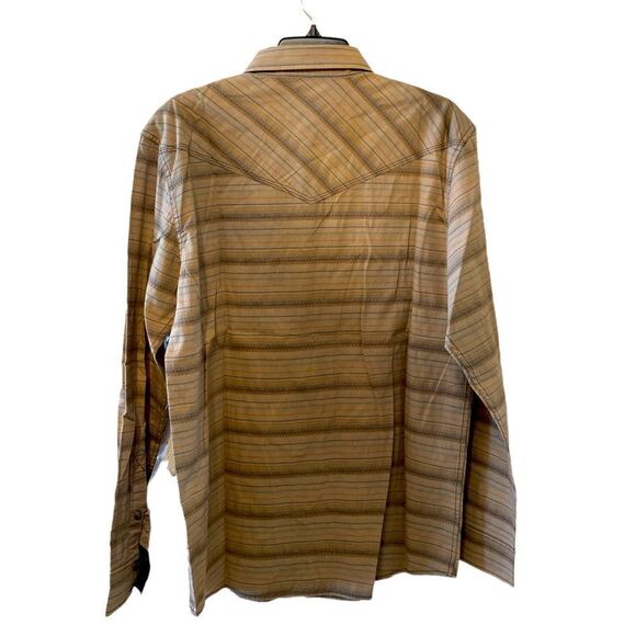 Moon shine tan teal pinstripe buttons pockets sleeve 20 1/2 inches brand new - Picture 2 of 5